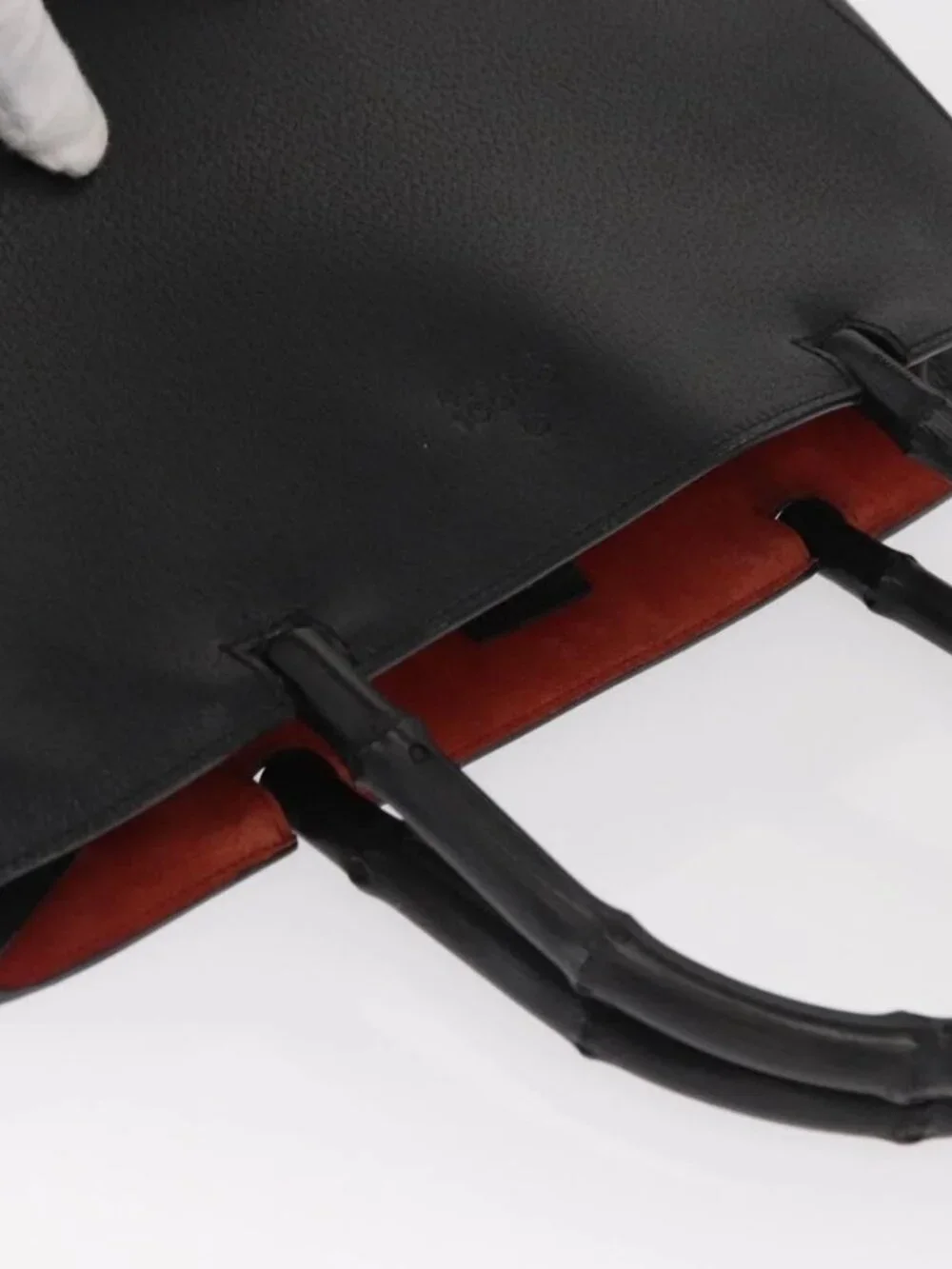 GUCCI Bamboo Tote Bag Leather Black 002 1059 Auth 160597 - Picture 7 of 16